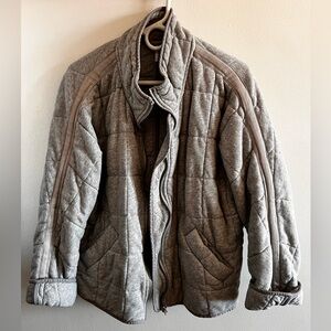 Free People Gray Quilted Puffer Jacket